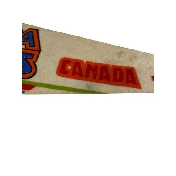 1980s 25 Inch Niagara Falls Pennant Souvenir Felt Flag Canada Rainbow - Picture 5 of 9